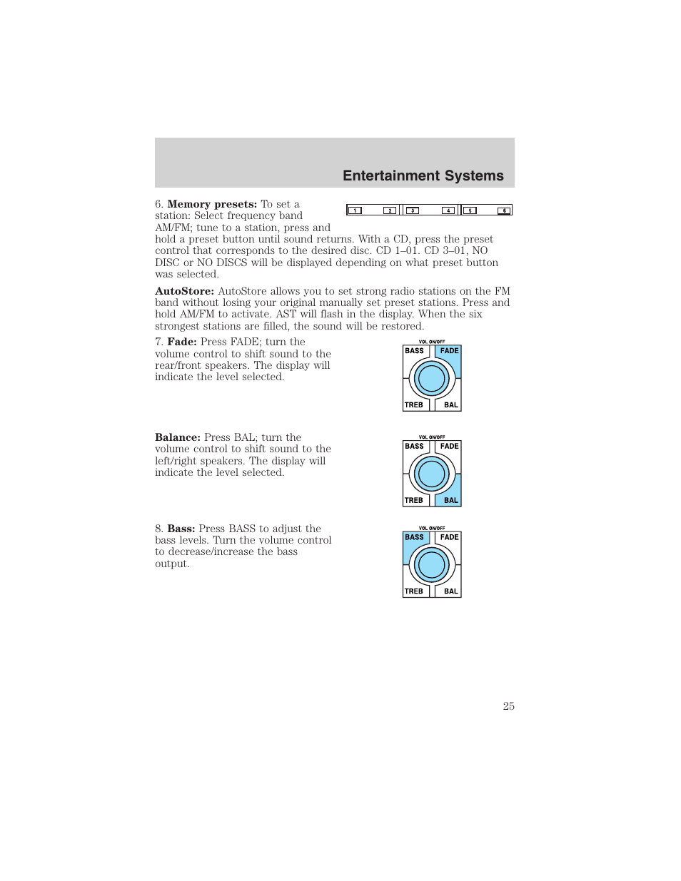 Entertainment systems | FORD 2003 Focus User Manual | Page 25 / 216