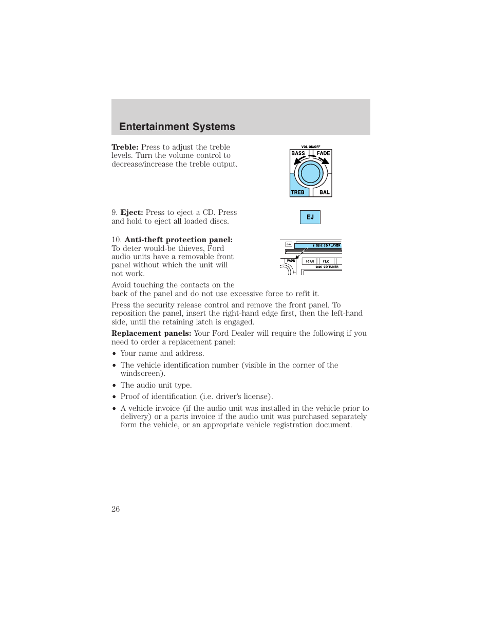 Entertainment systems | FORD 2003 Focus User Manual | Page 26 / 216