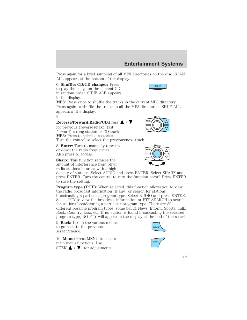 Entertainment systems | FORD 2003 Focus User Manual | Page 29 / 216