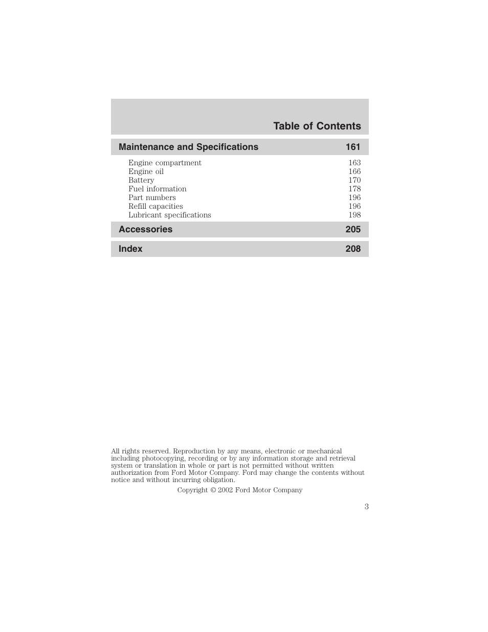 FORD 2003 Focus User Manual | Page 3 / 216