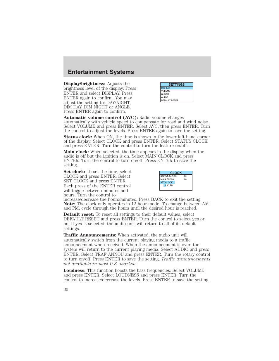 Entertainment systems | FORD 2003 Focus User Manual | Page 30 / 216