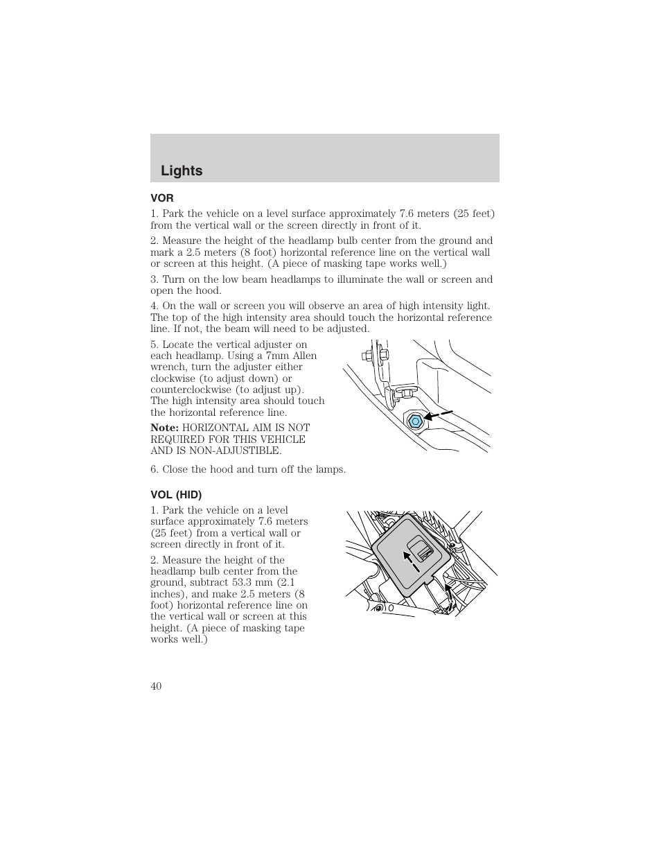 Lights | FORD 2003 Focus User Manual | Page 40 / 216