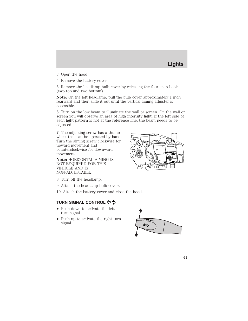 Lights | FORD 2003 Focus User Manual | Page 41 / 216