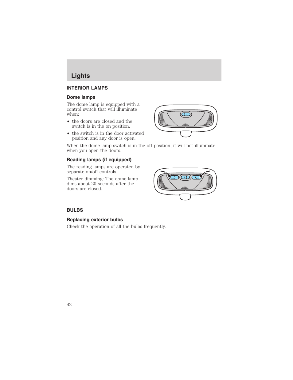 Lights | FORD 2003 Focus User Manual | Page 42 / 216