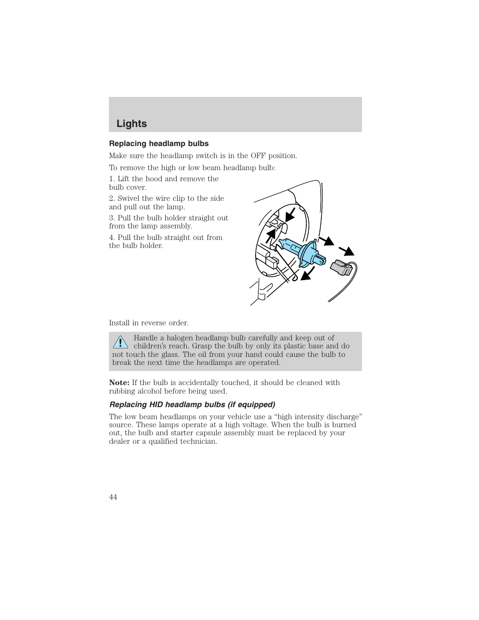 Lights | FORD 2003 Focus User Manual | Page 44 / 216