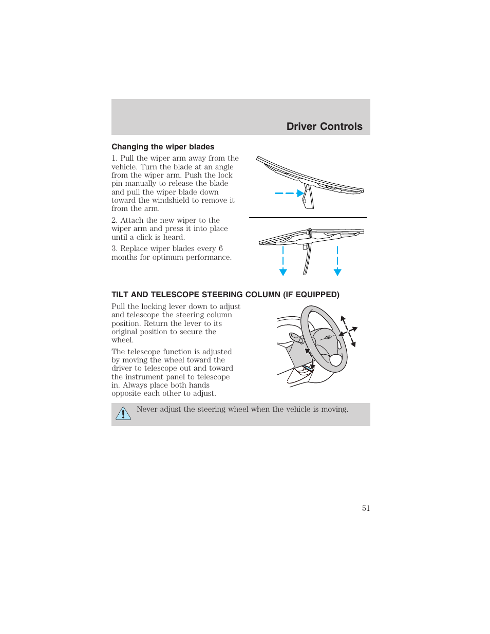 Driver controls | FORD 2003 Focus User Manual | Page 51 / 216