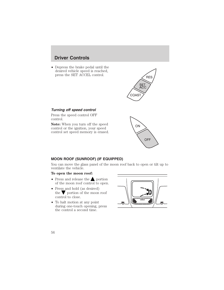 Driver controls | FORD 2003 Focus User Manual | Page 56 / 216