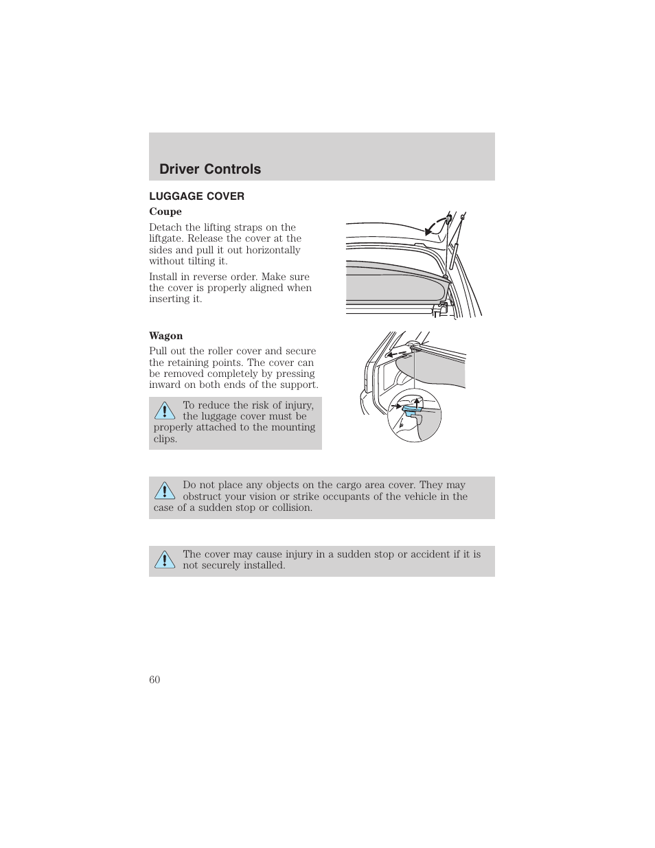 Driver controls | FORD 2003 Focus User Manual | Page 60 / 216