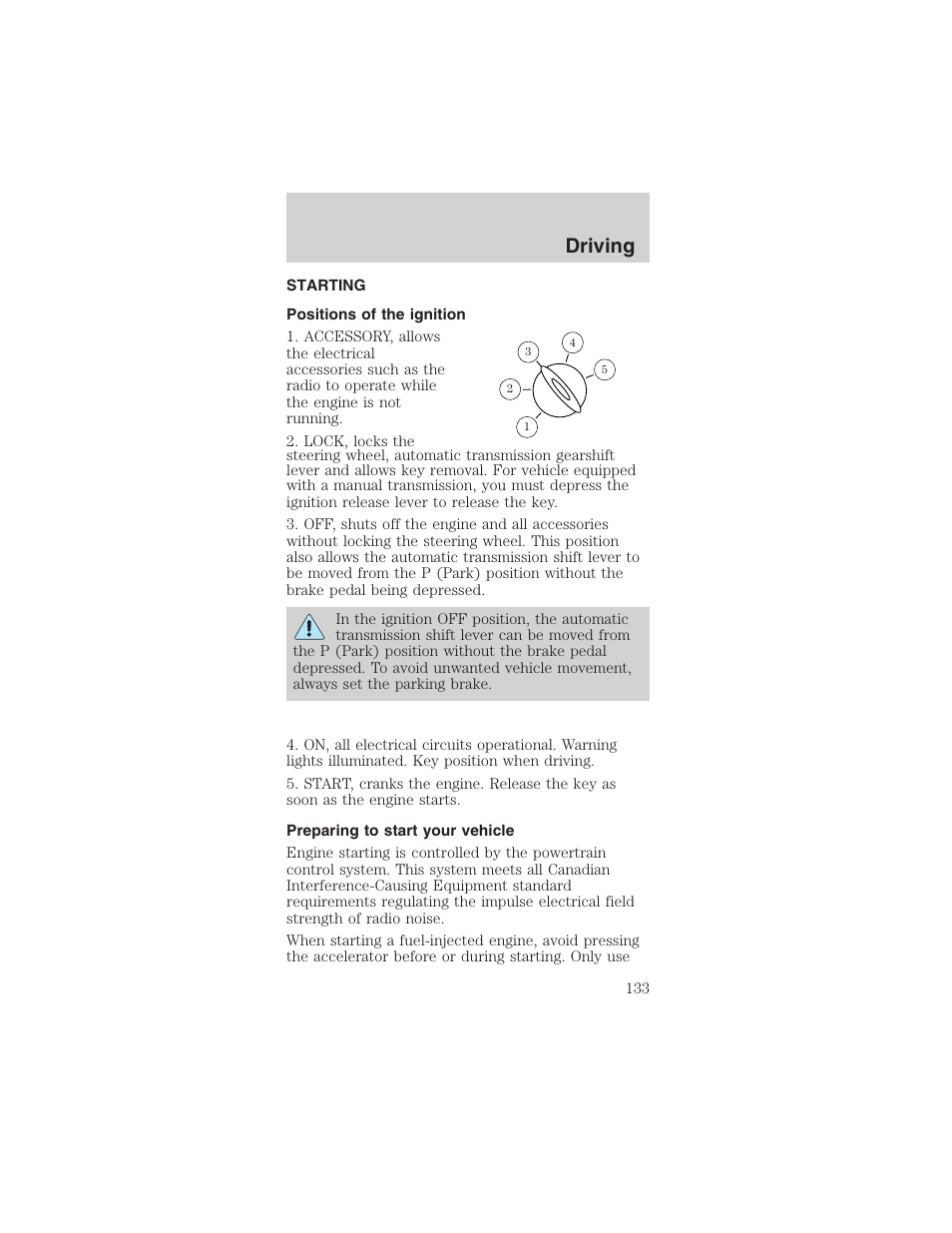 Driving | FORD 2003 Mustang v.1 User Manual | Page 133 / 256