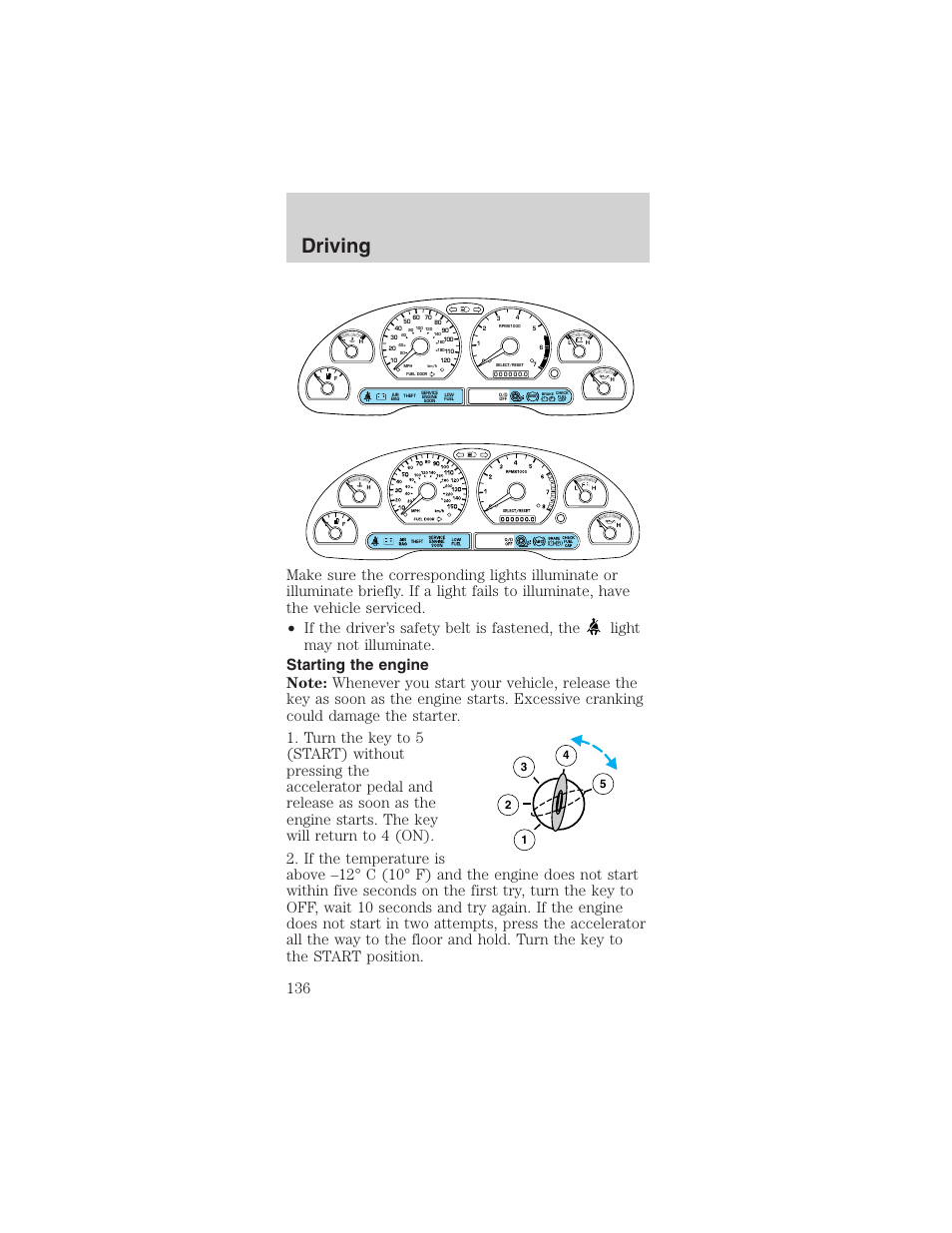 Driving | FORD 2003 Mustang v.1 User Manual | Page 136 / 256