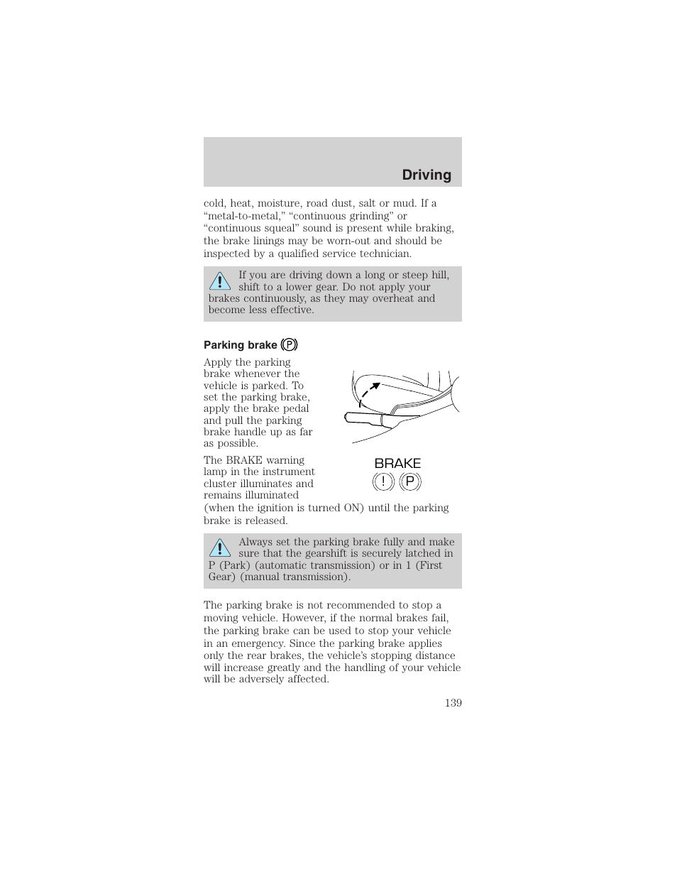 Driving | FORD 2003 Mustang v.1 User Manual | Page 139 / 256