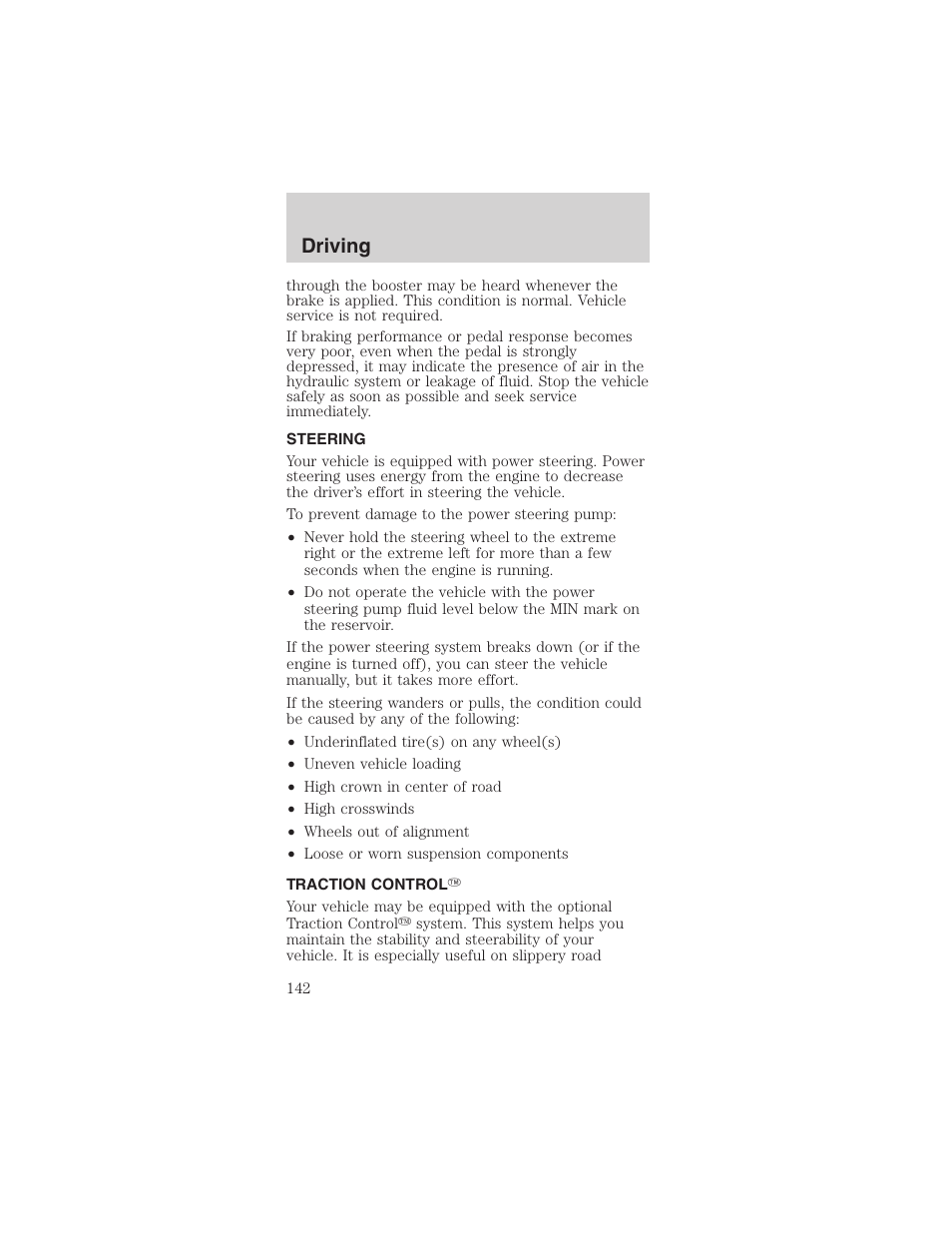 Driving | FORD 2003 Mustang v.1 User Manual | Page 142 / 256