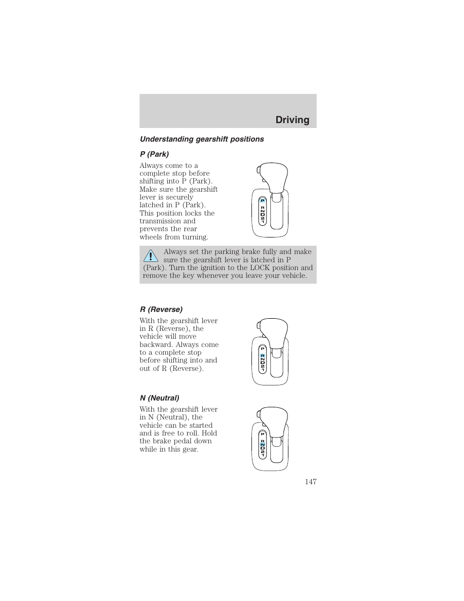 Driving | FORD 2003 Mustang v.1 User Manual | Page 147 / 256