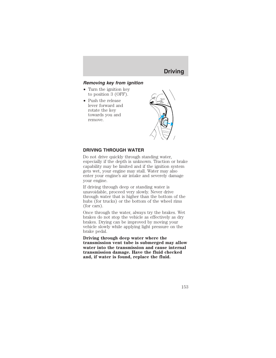 Driving | FORD 2003 Mustang v.1 User Manual | Page 153 / 256
