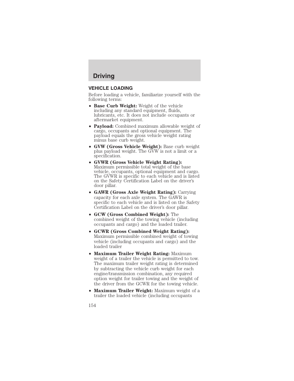 Driving | FORD 2003 Mustang v.1 User Manual | Page 154 / 256