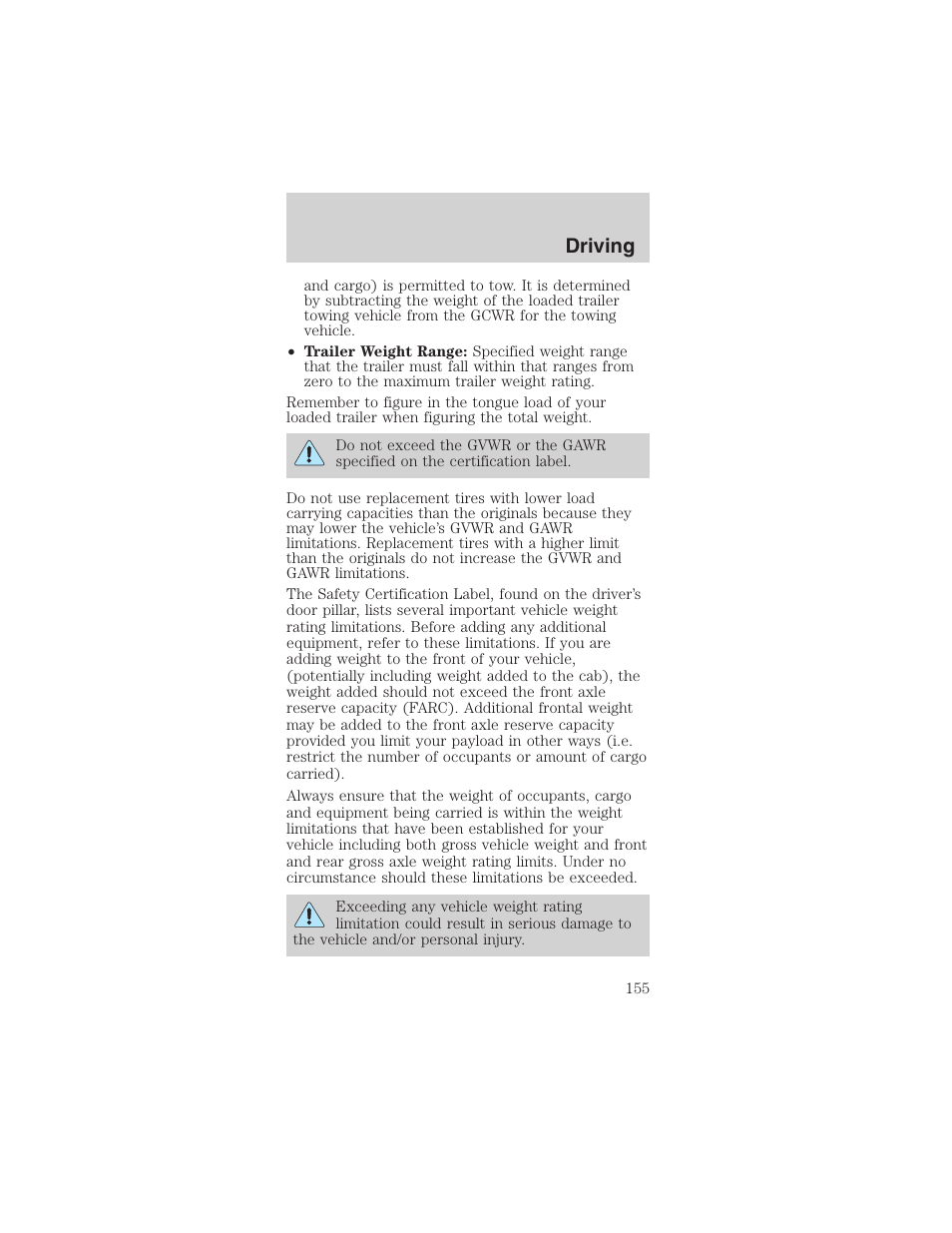 Driving | FORD 2003 Mustang v.1 User Manual | Page 155 / 256