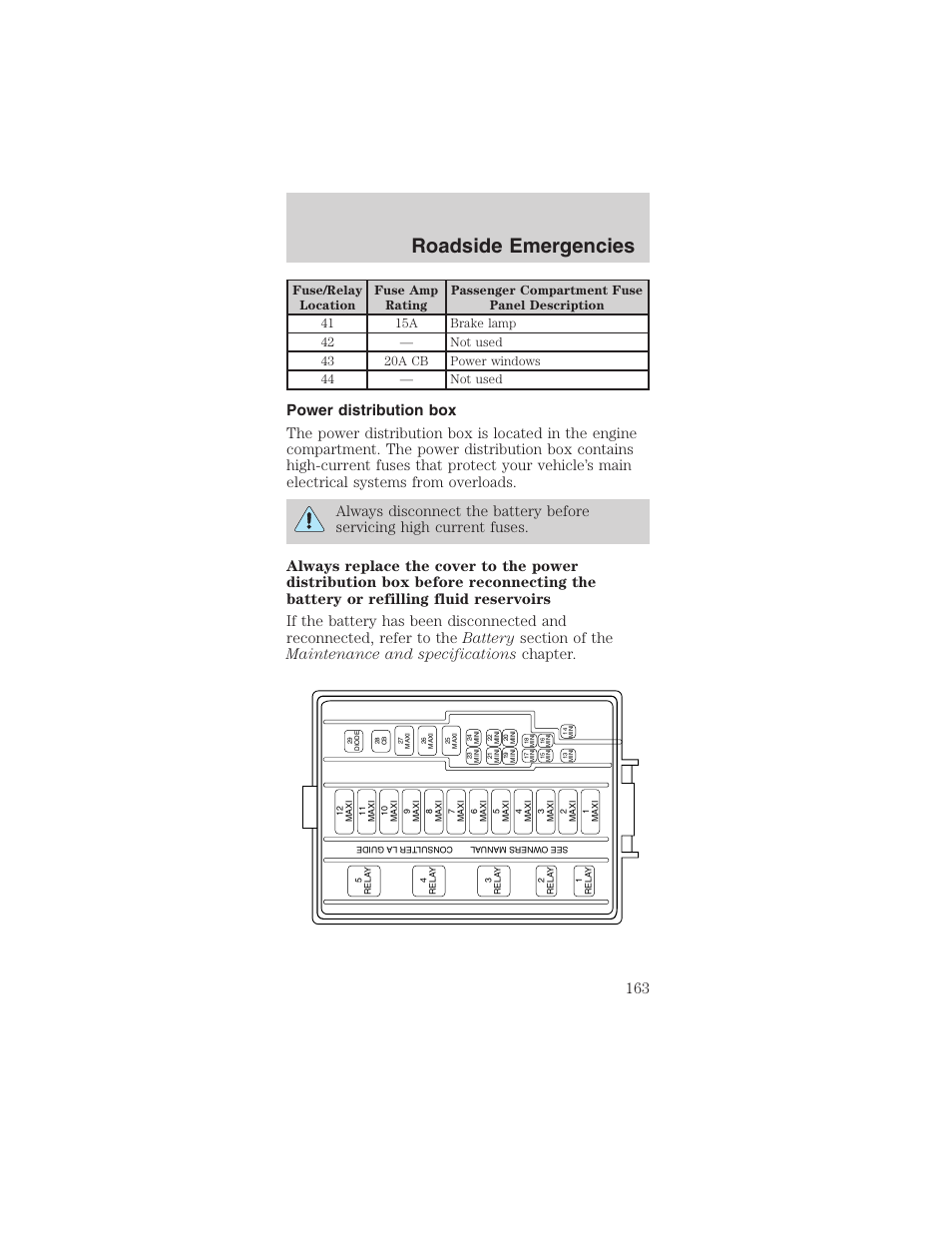 Roadside emergencies | FORD 2003 Mustang v.1 User Manual | Page 163 / 256