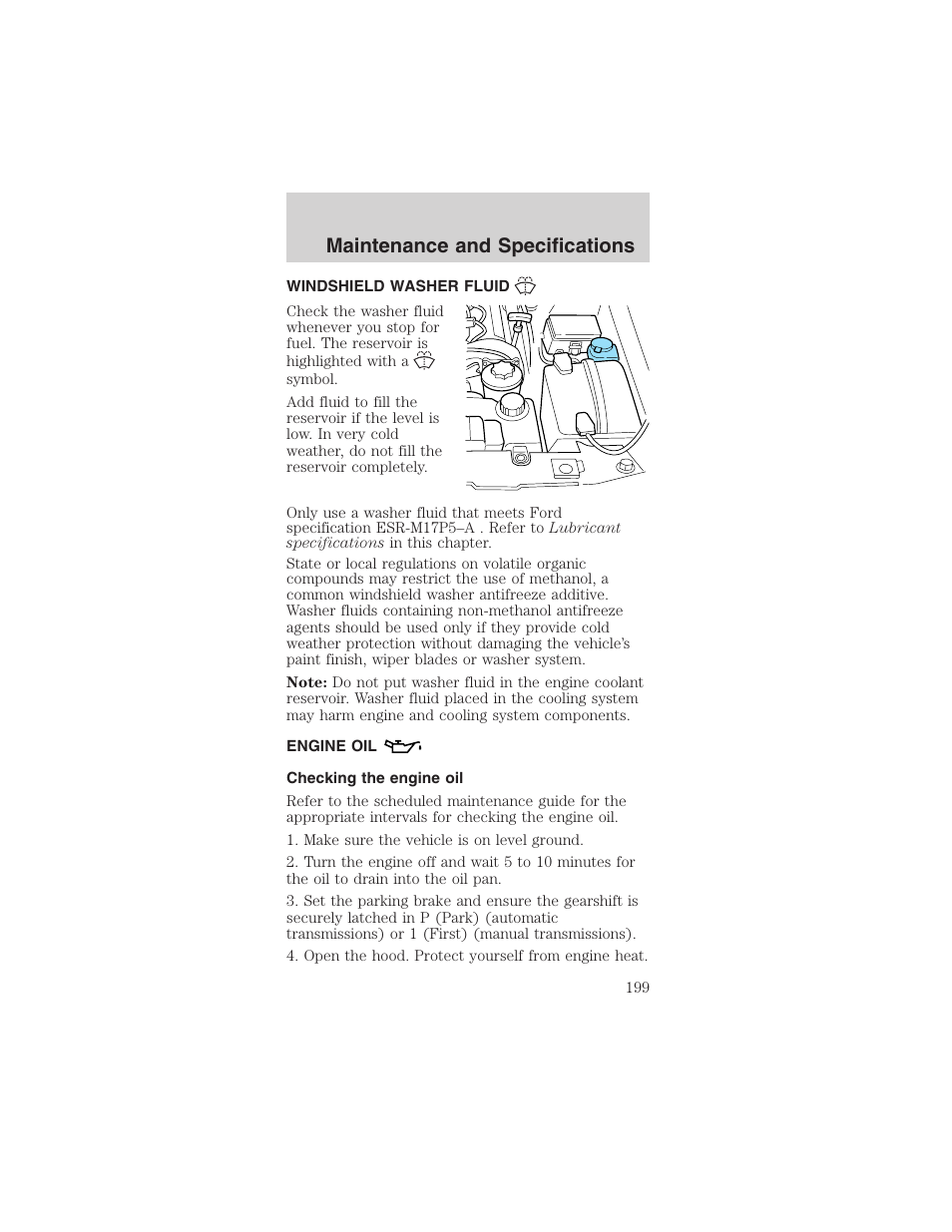 Maintenance and specifications | FORD 2003 Mustang v.1 User Manual | Page 199 / 256