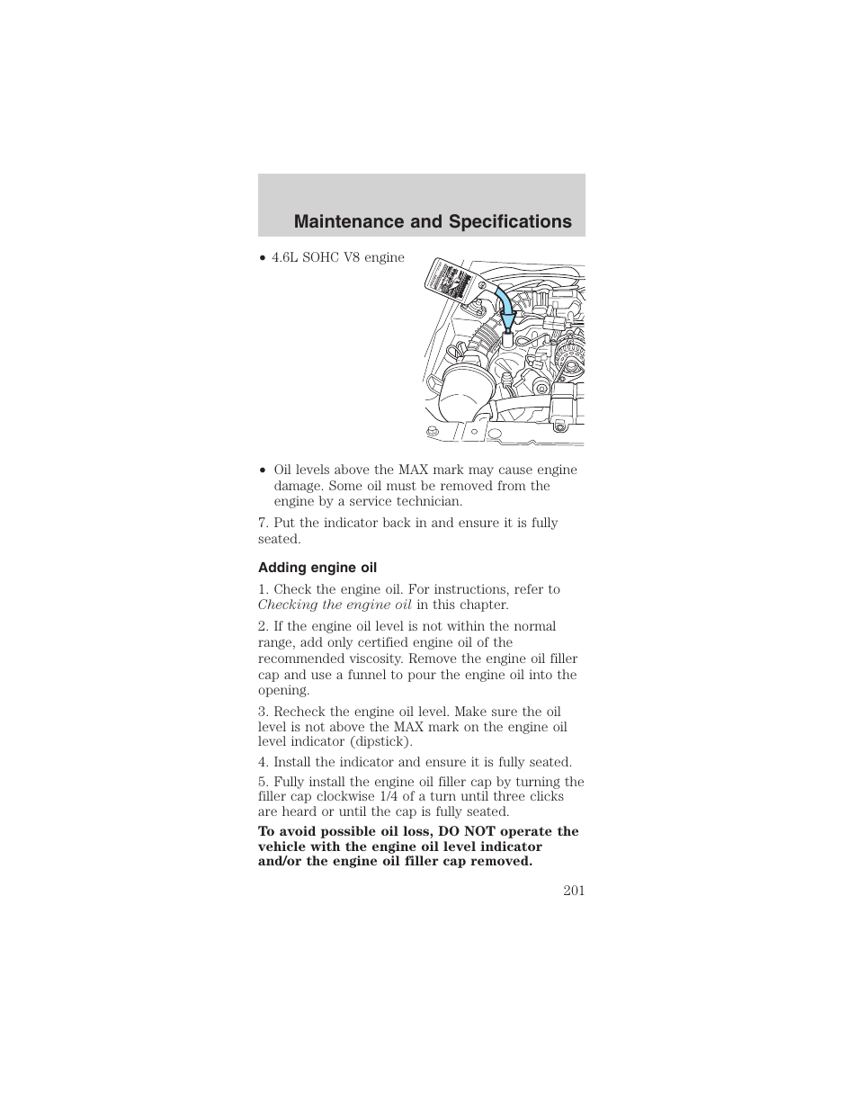 Maintenance and specifications | FORD 2003 Mustang v.1 User Manual | Page 201 / 256