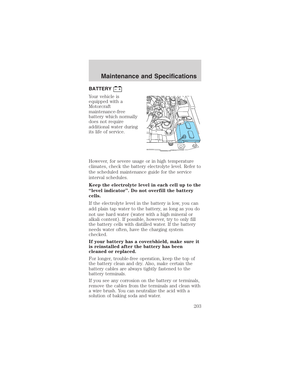 Maintenance and specifications | FORD 2003 Mustang v.1 User Manual | Page 203 / 256