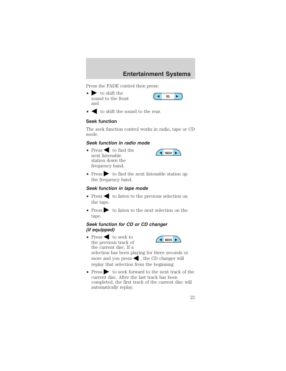 Entertainment systems | FORD 2003 Mustang v.1 User Manual | Page 21 / 256