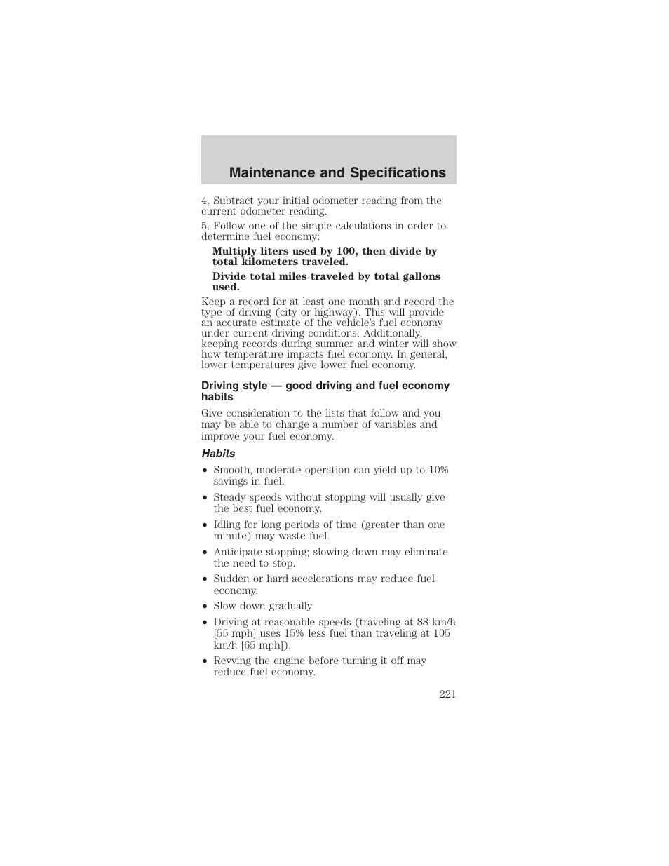 Maintenance and specifications | FORD 2003 Mustang v.1 User Manual | Page 221 / 256