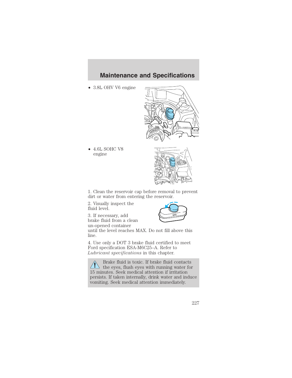 Maintenance and specifications | FORD 2003 Mustang v.1 User Manual | Page 227 / 256