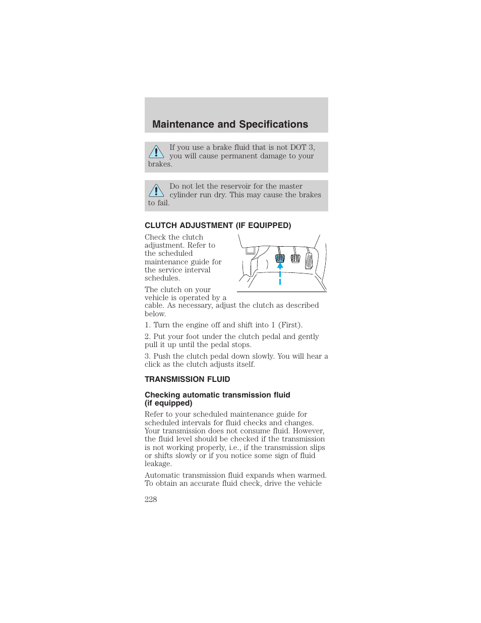 Maintenance and specifications | FORD 2003 Mustang v.1 User Manual | Page 228 / 256