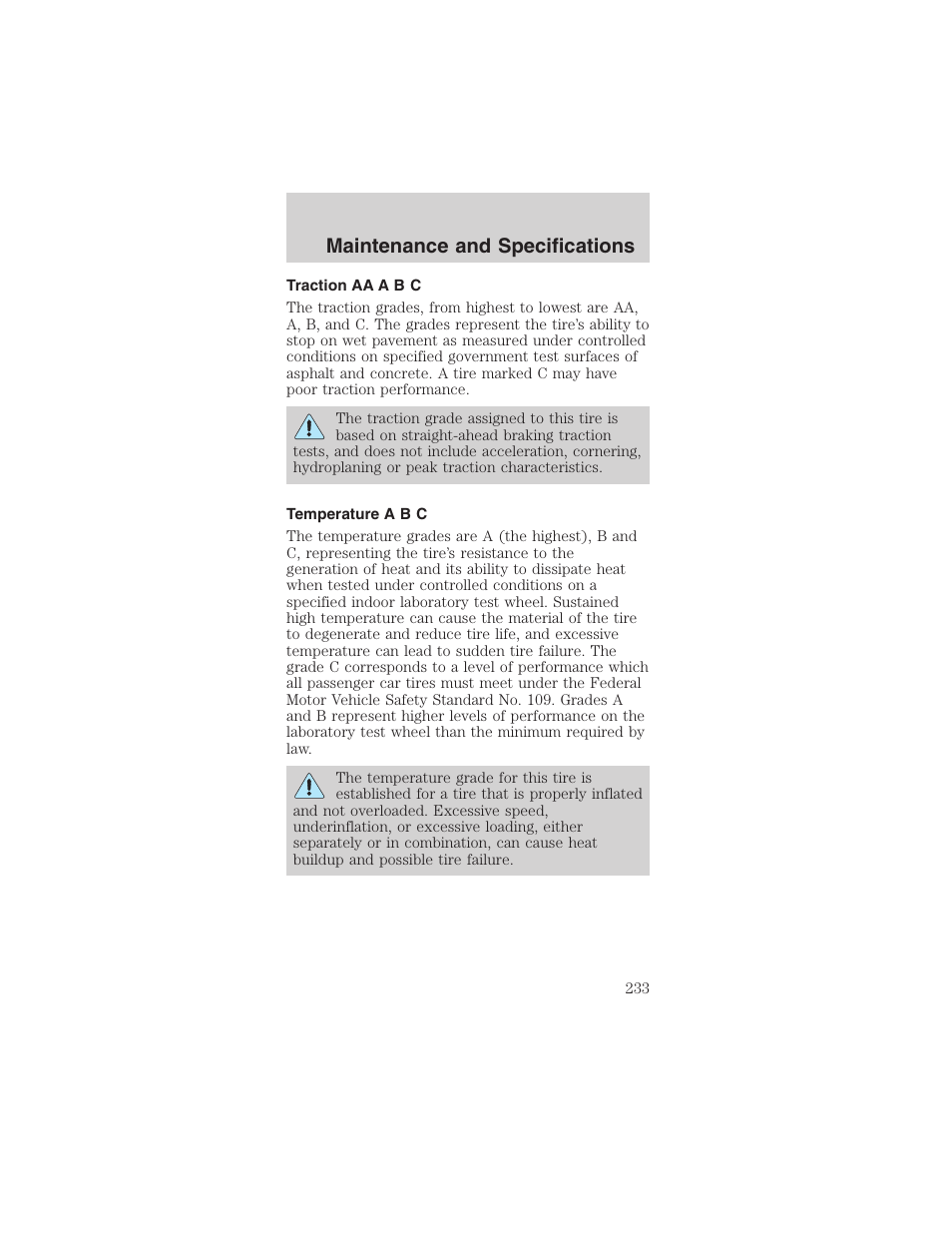 Maintenance and specifications | FORD 2003 Mustang v.1 User Manual | Page 233 / 256