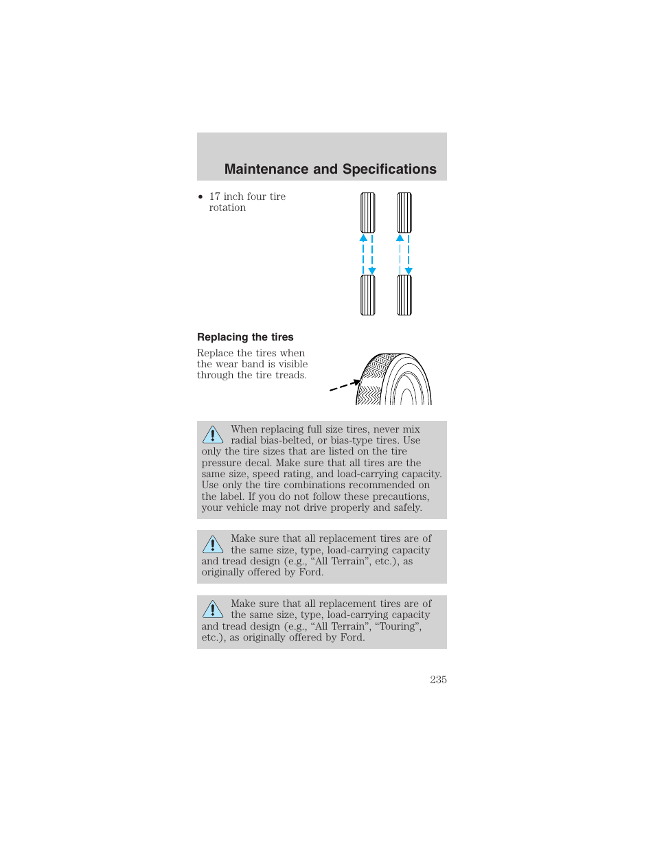 Maintenance and specifications | FORD 2003 Mustang v.1 User Manual | Page 235 / 256