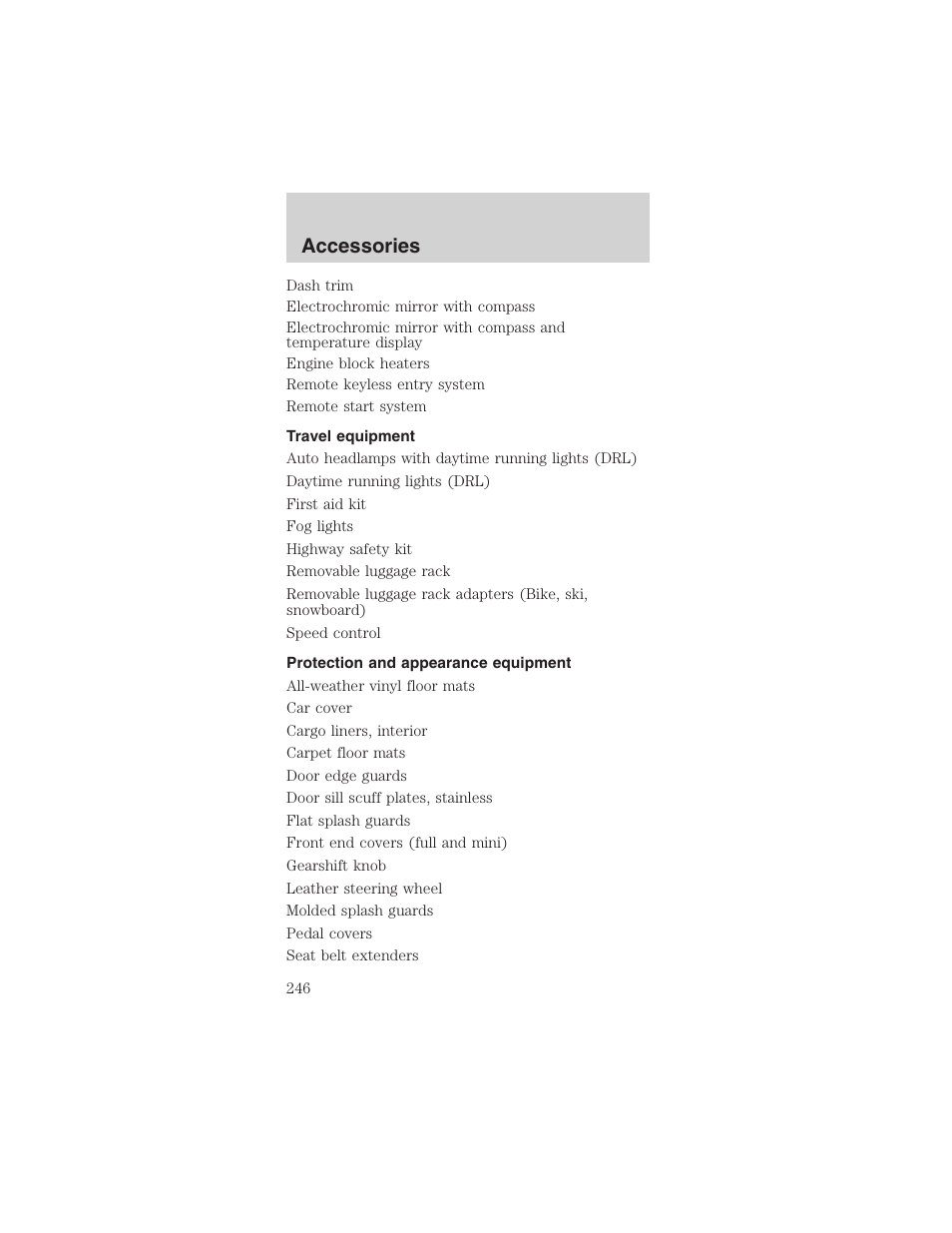 Accessories | FORD 2003 Mustang v.1 User Manual | Page 246 / 256