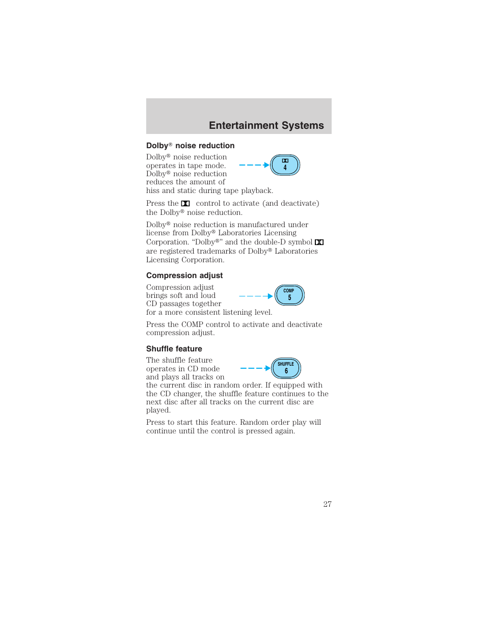 Entertainment systems | FORD 2003 Mustang v.1 User Manual | Page 27 / 256