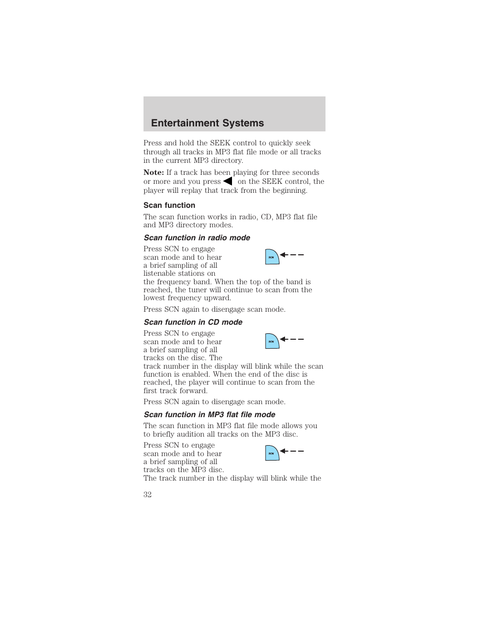 Entertainment systems | FORD 2003 Mustang v.1 User Manual | Page 32 / 256