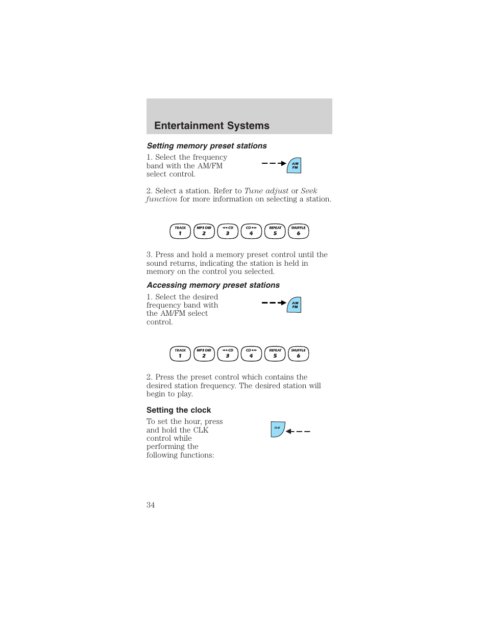 Entertainment systems | FORD 2003 Mustang v.1 User Manual | Page 34 / 256