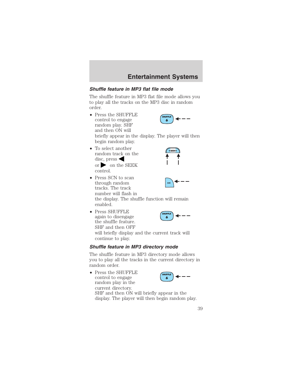 Entertainment systems | FORD 2003 Mustang v.1 User Manual | Page 39 / 256