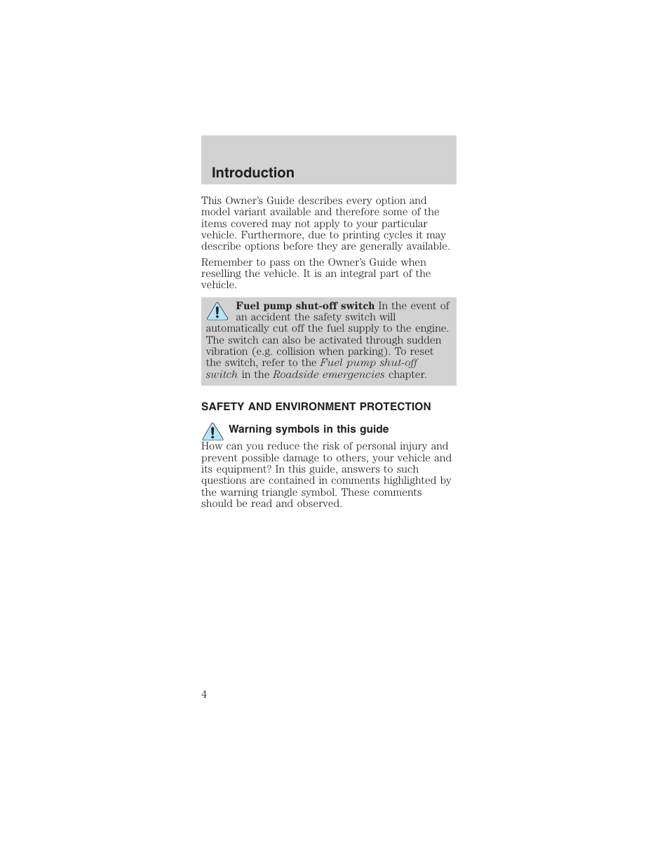 Introduction | FORD 2003 Mustang v.1 User Manual | Page 4 / 256