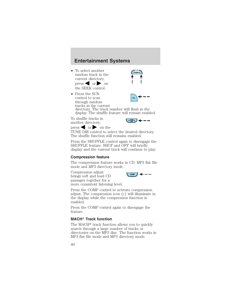 Entertainment systems | FORD 2003 Mustang v.1 User Manual | Page 40 / 256