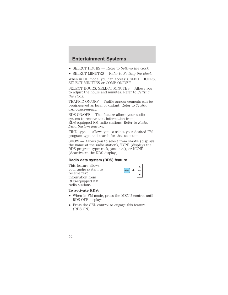 Entertainment systems | FORD 2003 Mustang v.1 User Manual | Page 54 / 256