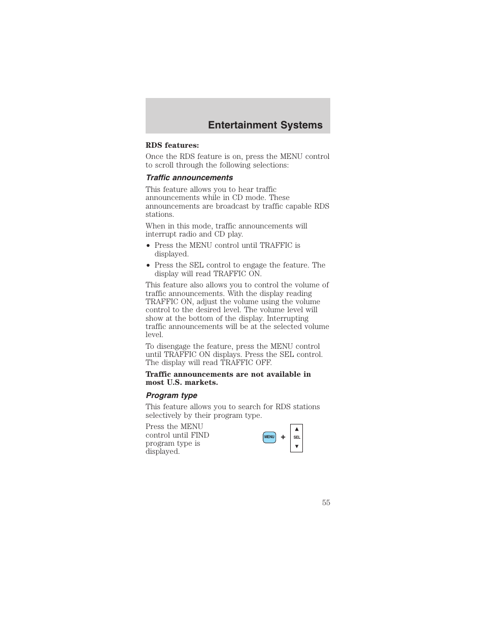 Entertainment systems | FORD 2003 Mustang v.1 User Manual | Page 55 / 256