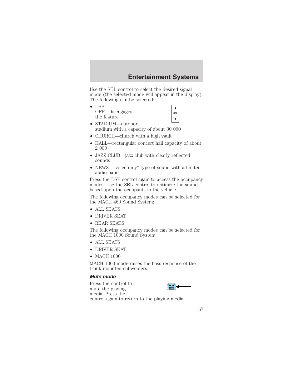 Entertainment systems | FORD 2003 Mustang v.1 User Manual | Page 57 / 256