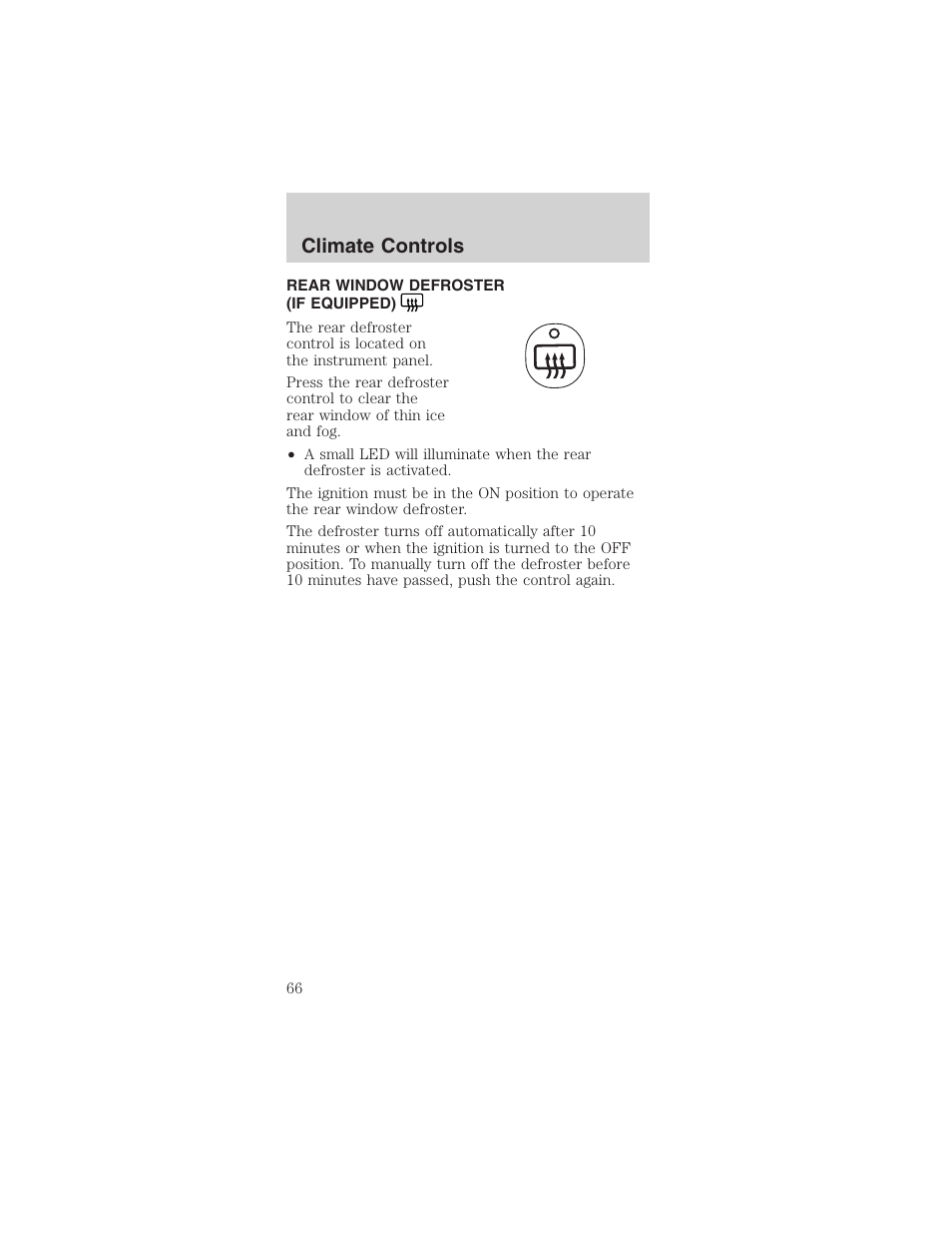 Climate controls | FORD 2003 Mustang v.1 User Manual | Page 66 / 256