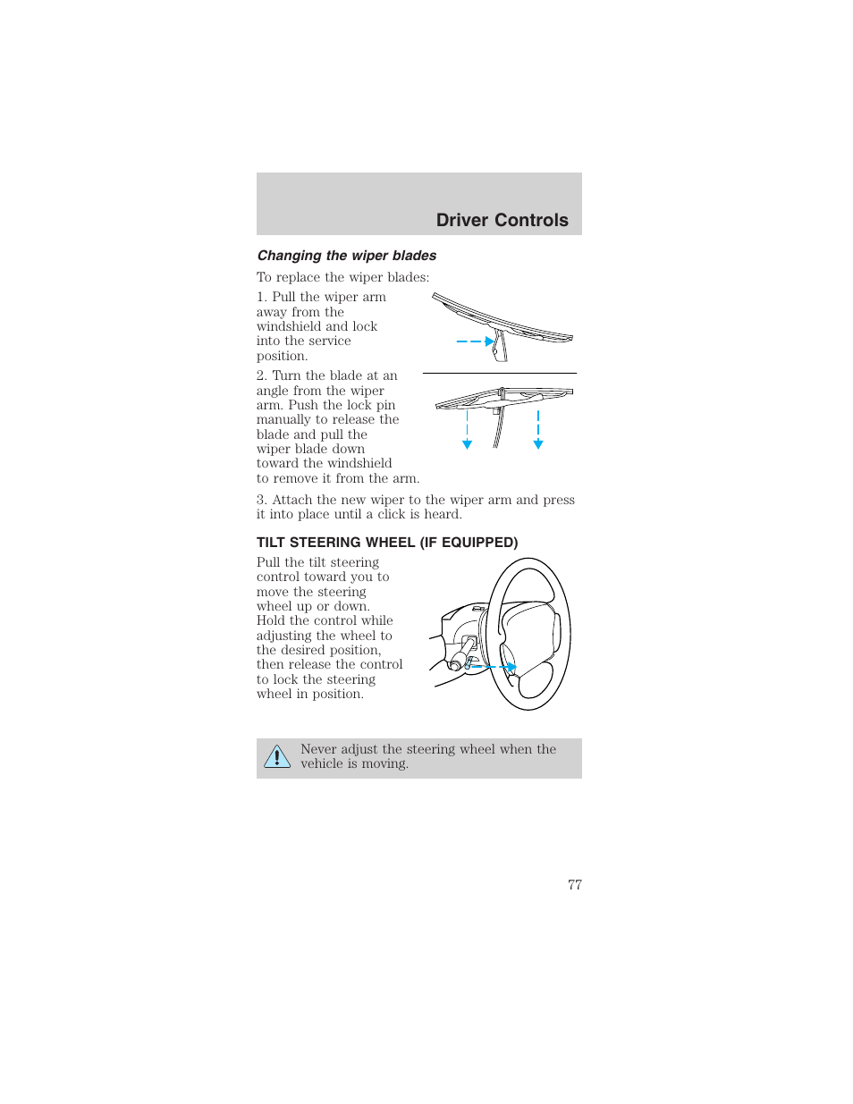 Driver controls | FORD 2003 Mustang v.1 User Manual | Page 77 / 256