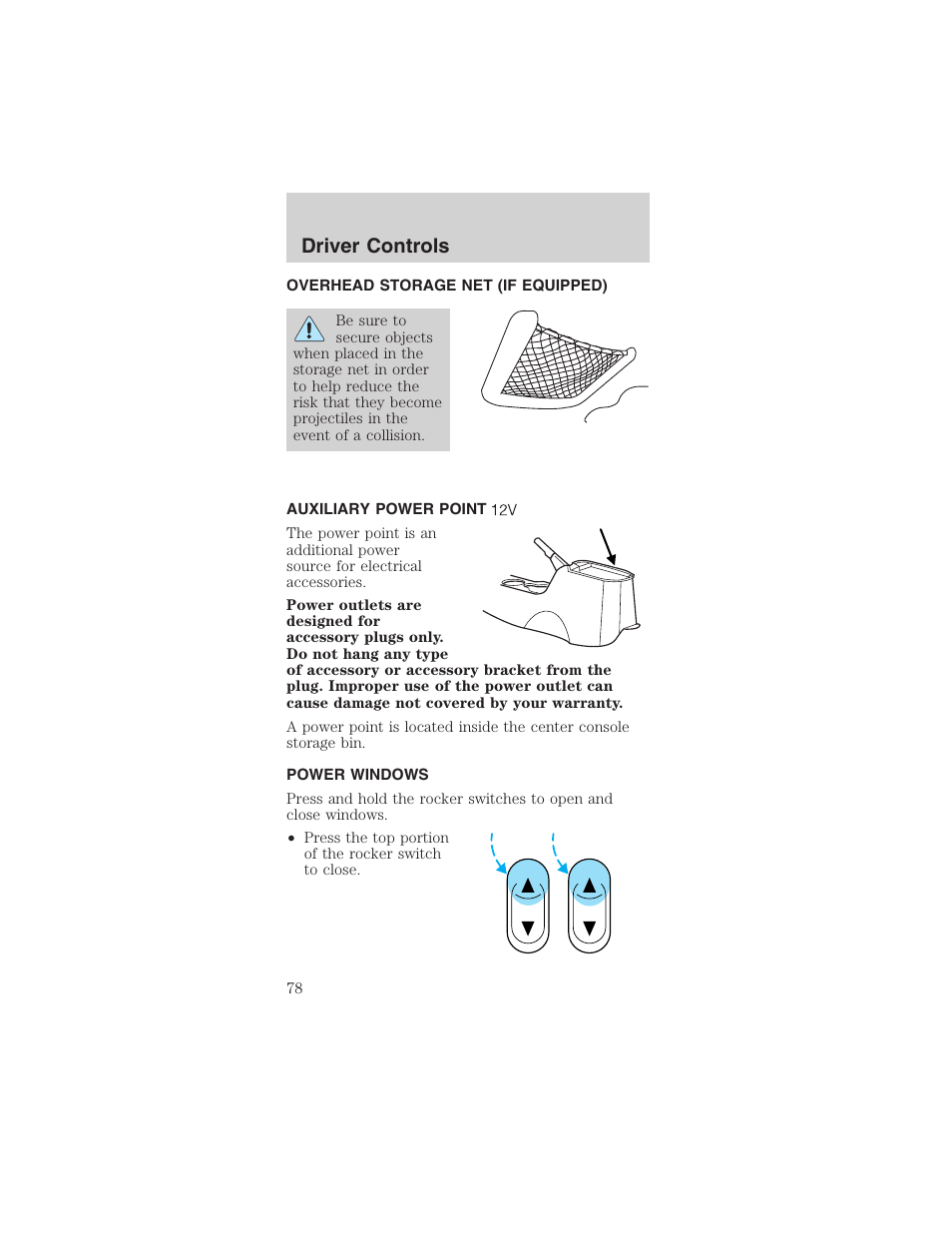 Driver controls | FORD 2003 Mustang v.1 User Manual | Page 78 / 256