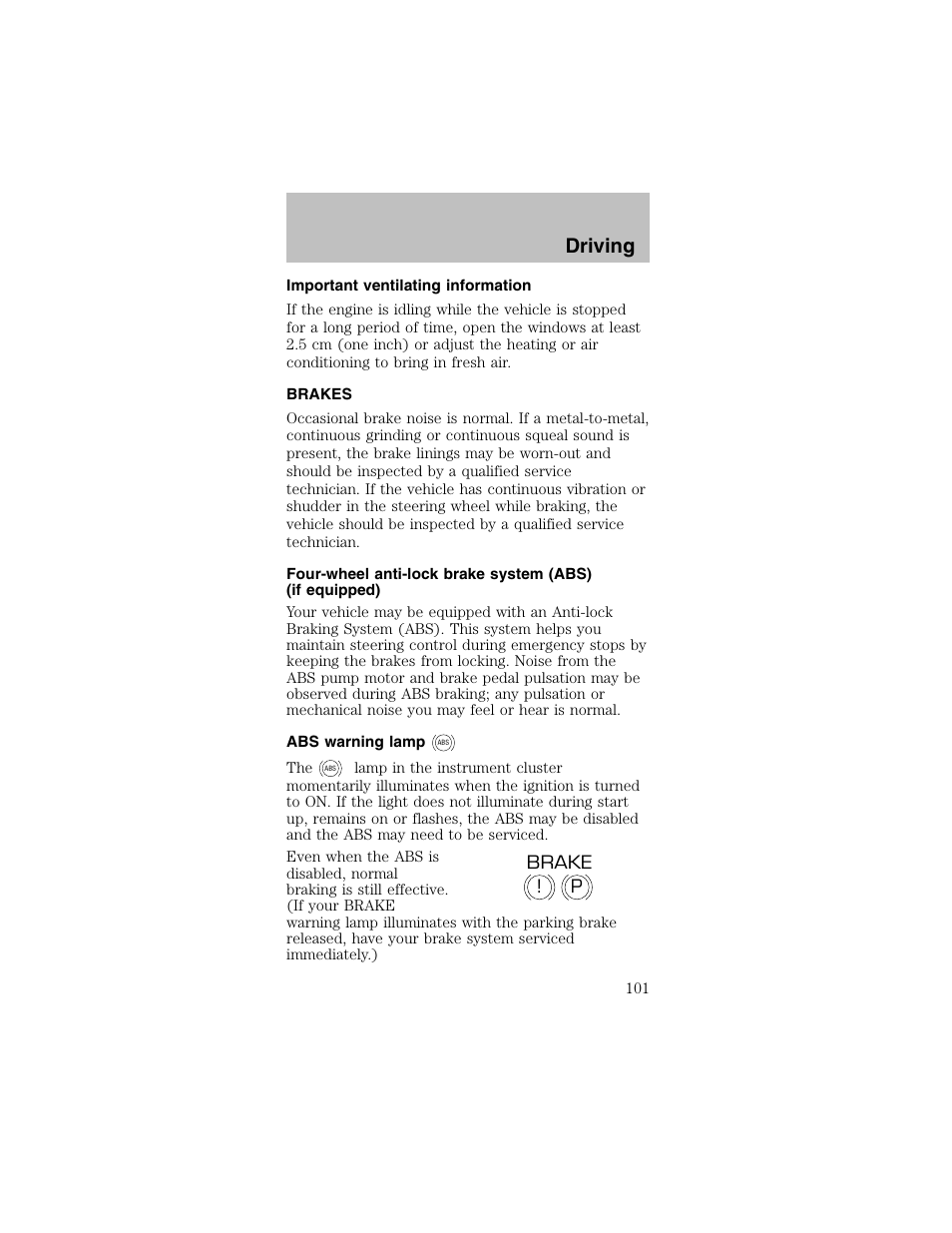 Driving | FORD 2003 Mustang v.2 User Manual | Page 101 / 216