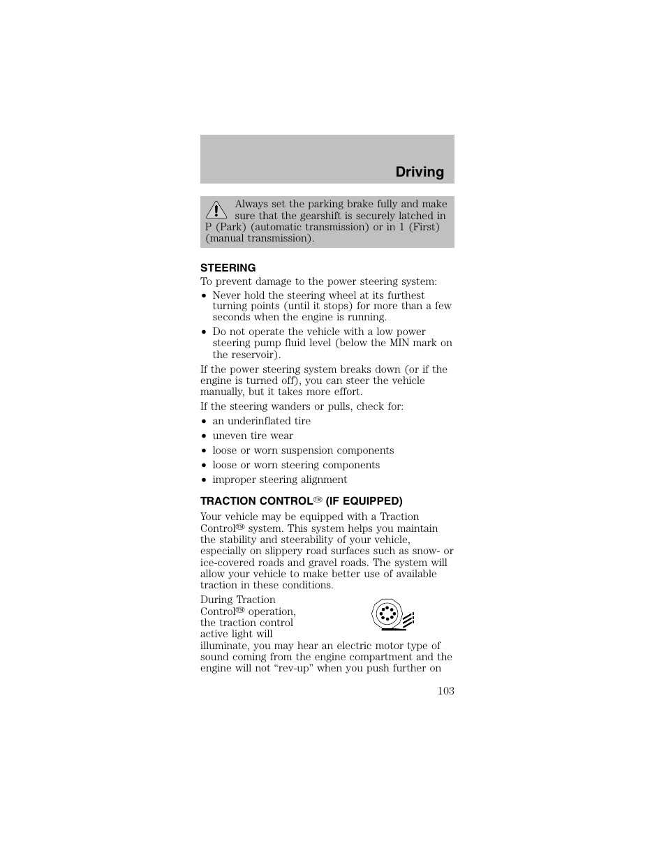 Driving | FORD 2003 Mustang v.2 User Manual | Page 103 / 216