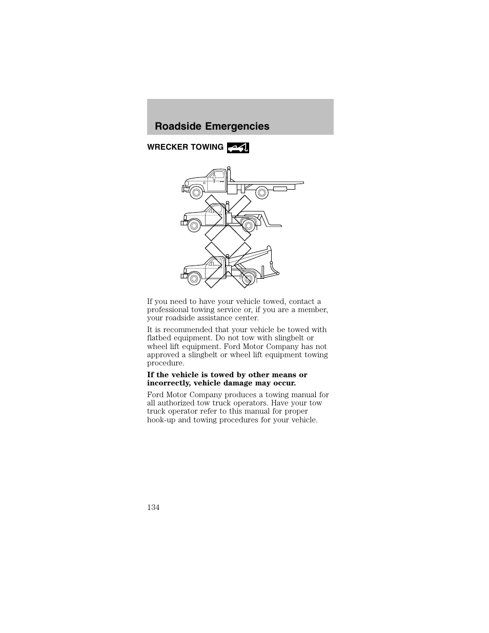 Roadside emergencies | FORD 2003 Mustang v.2 User Manual | Page 134 / 216