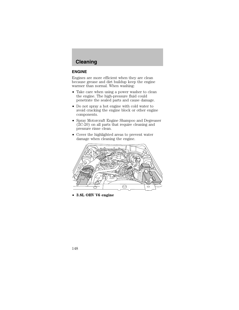 Cleaning | FORD 2003 Mustang v.2 User Manual | Page 148 / 216