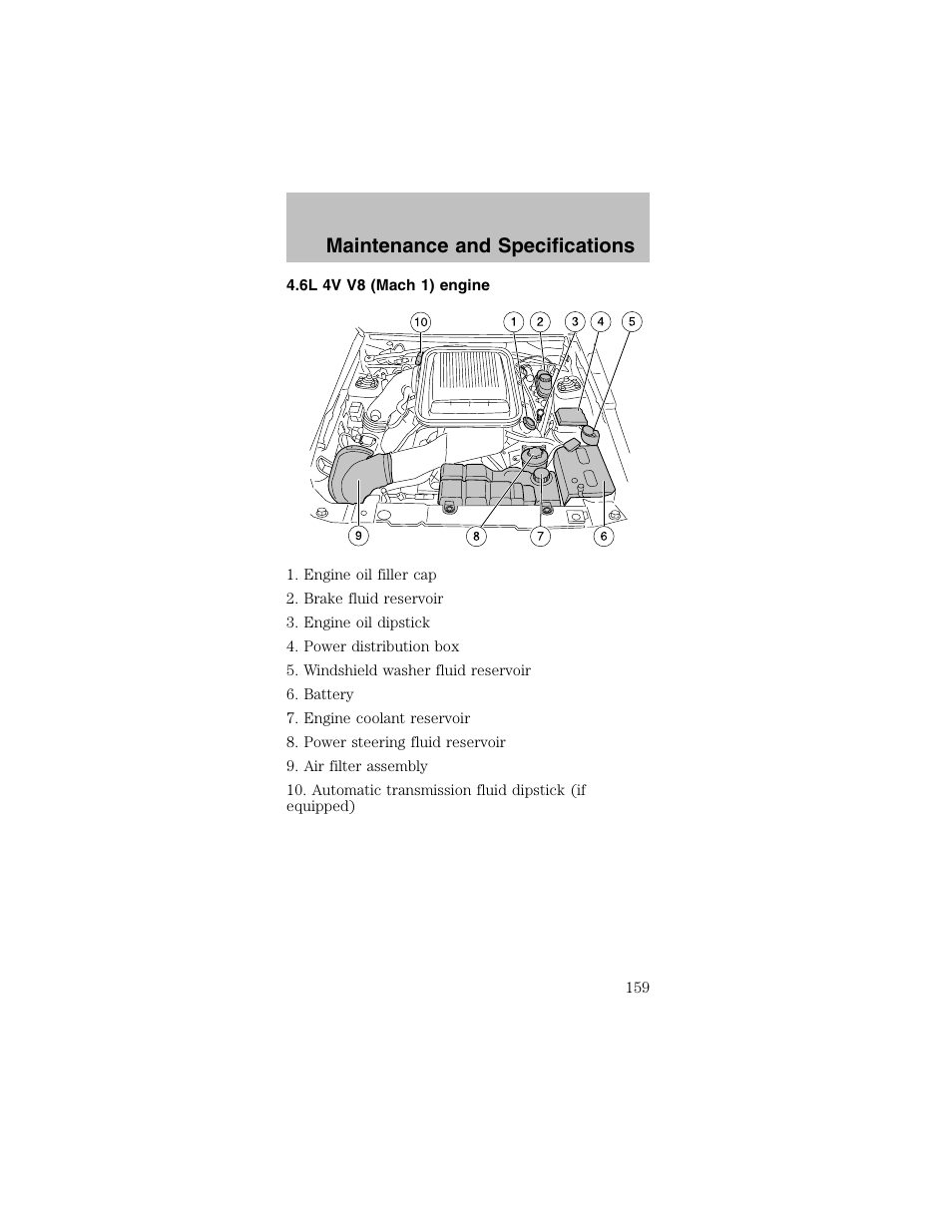 Maintenance and specifications | FORD 2003 Mustang v.2 User Manual | Page 159 / 216