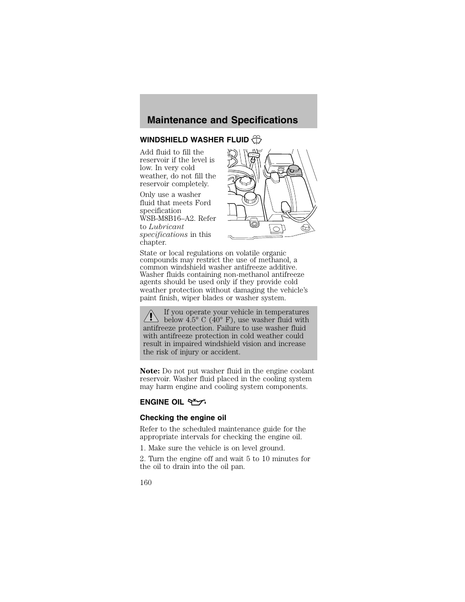 Maintenance and specifications | FORD 2003 Mustang v.2 User Manual | Page 160 / 216