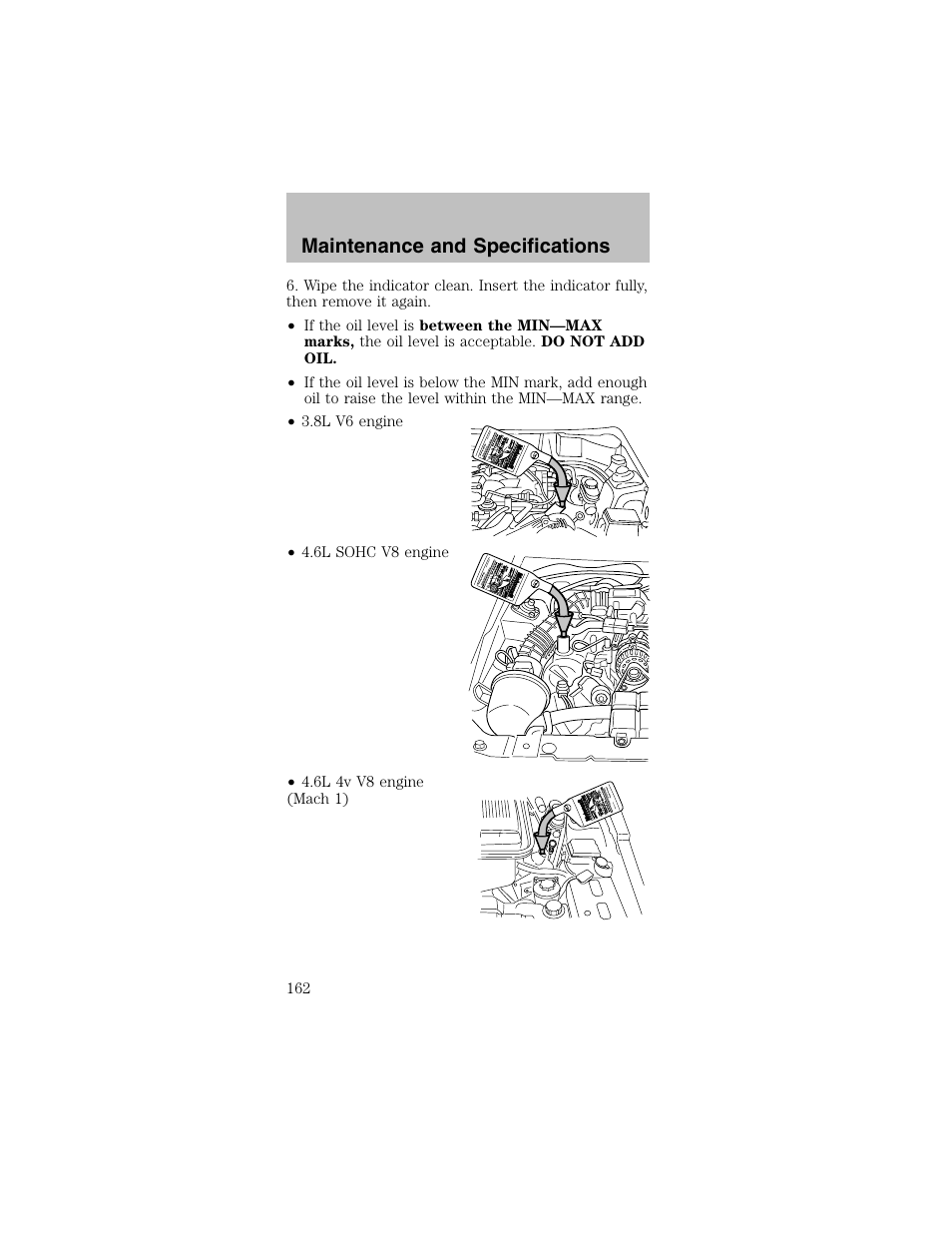 Maintenance and specifications | FORD 2003 Mustang v.2 User Manual | Page 162 / 216